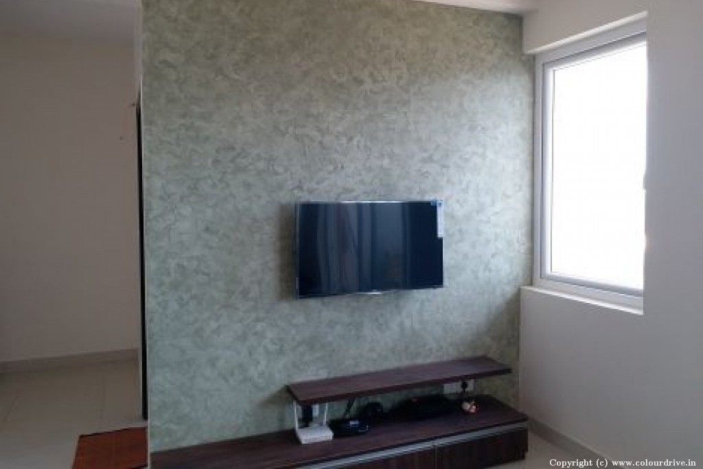 Red Wall Texture Design Sponging Alpine Green Texture Painting for Living Room