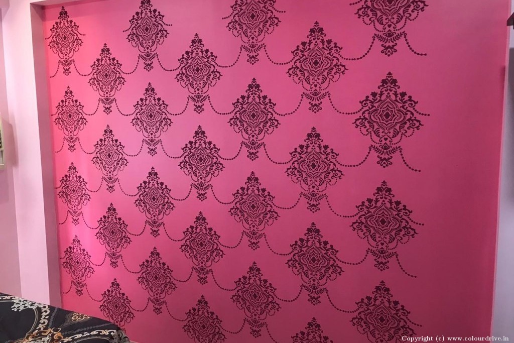 Stencil Painting Wall Design Lamp Design Stencil Painting for Living Room