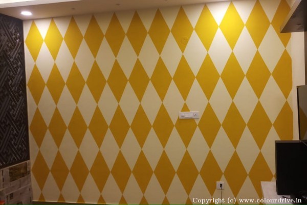 Stencil Painting, and Home Painting Recent Project at Vidyaranyapura, Hebbal Bangalore