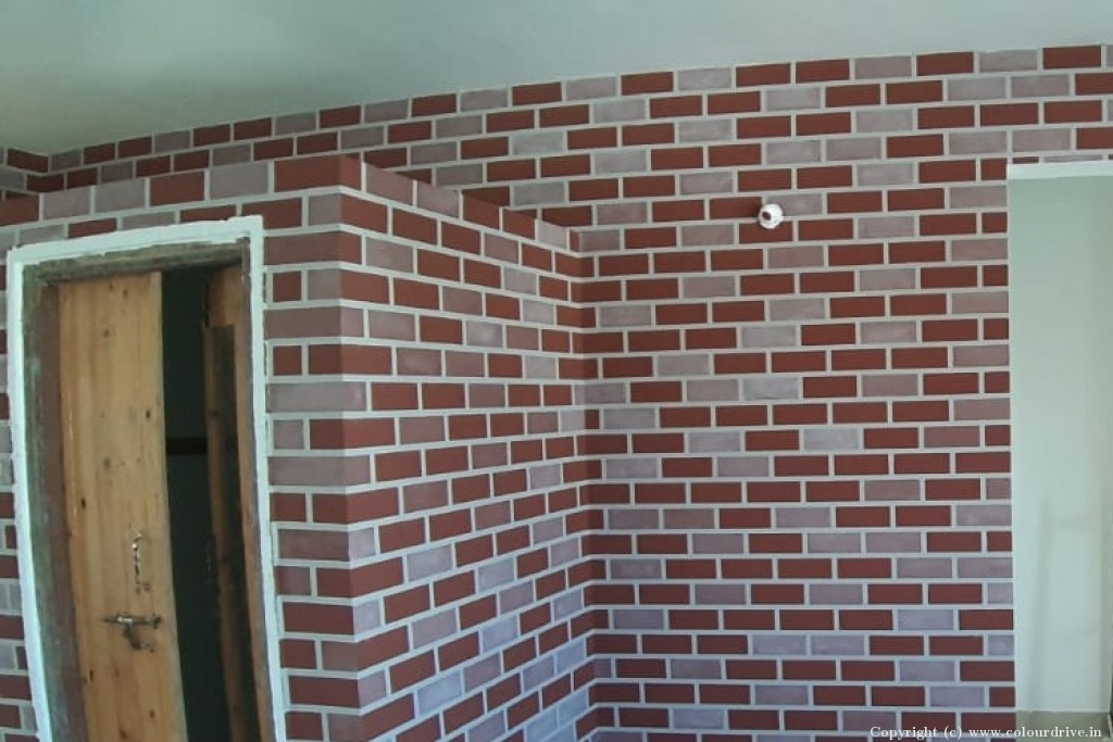 Unique Wall Texture Design Bricks Texture Painting for Living Room