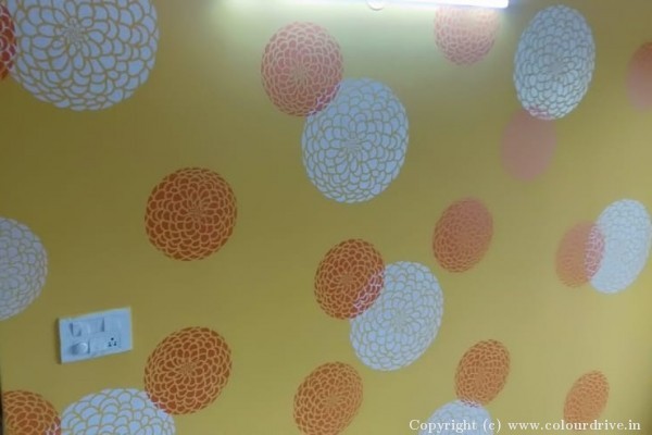 Interior Painting, Stencil Painting, and Home Painting Recent Project at Bannerghatta Road Bangalore