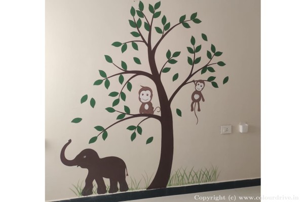 Stencil Painting, and Home Painting Recent Project at Nanakaramguda, Gachibowli Hyderabad