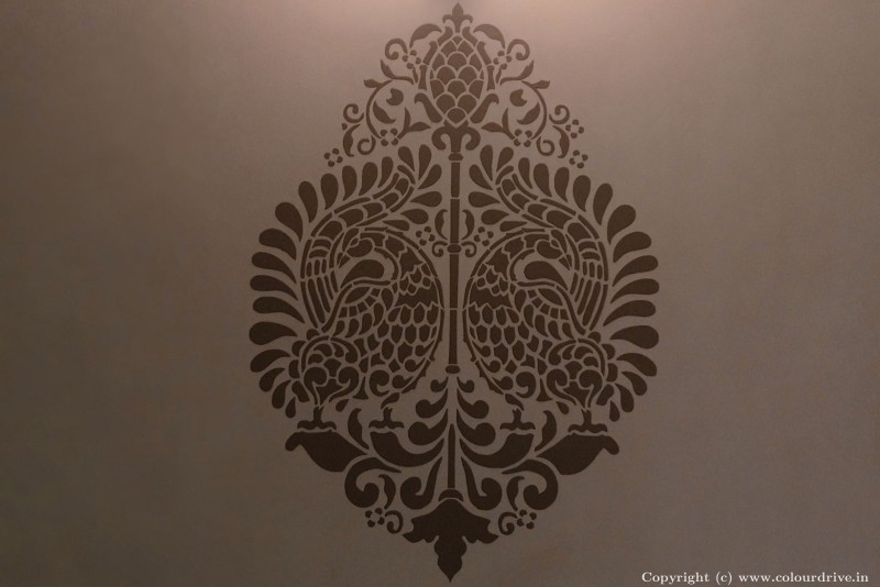 Wall Texture Design Lithos Venetian Peacock Texture Painting for Living Room