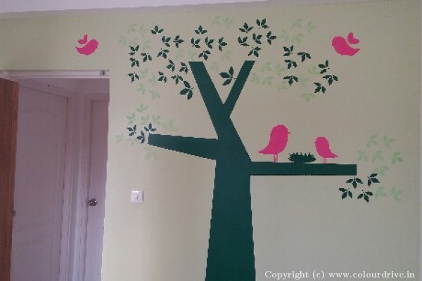 Interior Painting, Texture Painting, and Home Painting Recent Project at Thanisandra Rd, Nagavara Bangalore